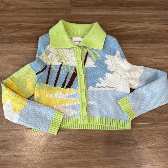 House of Sunny Day Dreamer Graphic Print Knitted Cardigan - Picture 3 of 6